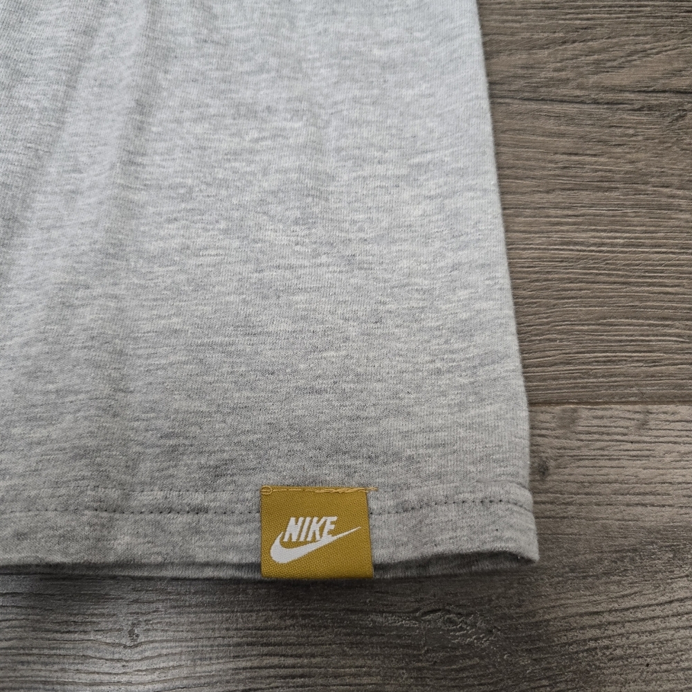 Nike Classic Ringer Big Logo Y2K Short Sleeve Mens Tee Size Large Grey Red - Picture 3 of 10